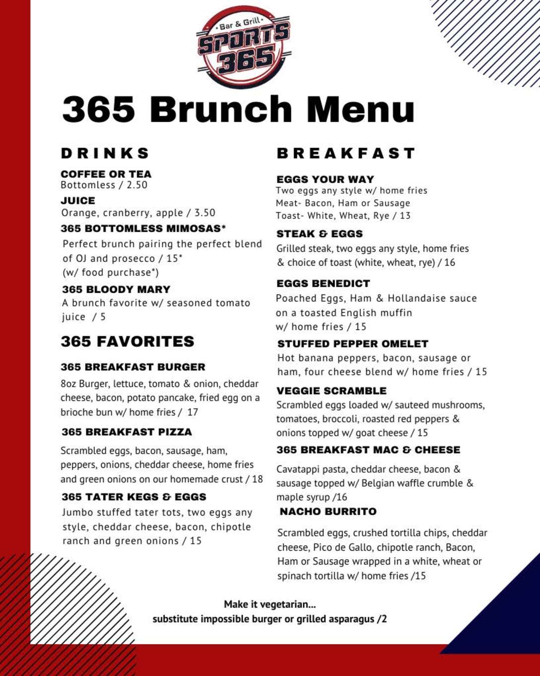 365 Brunch Menu (1) final Sports 365 Bar and Grill Sports Bar