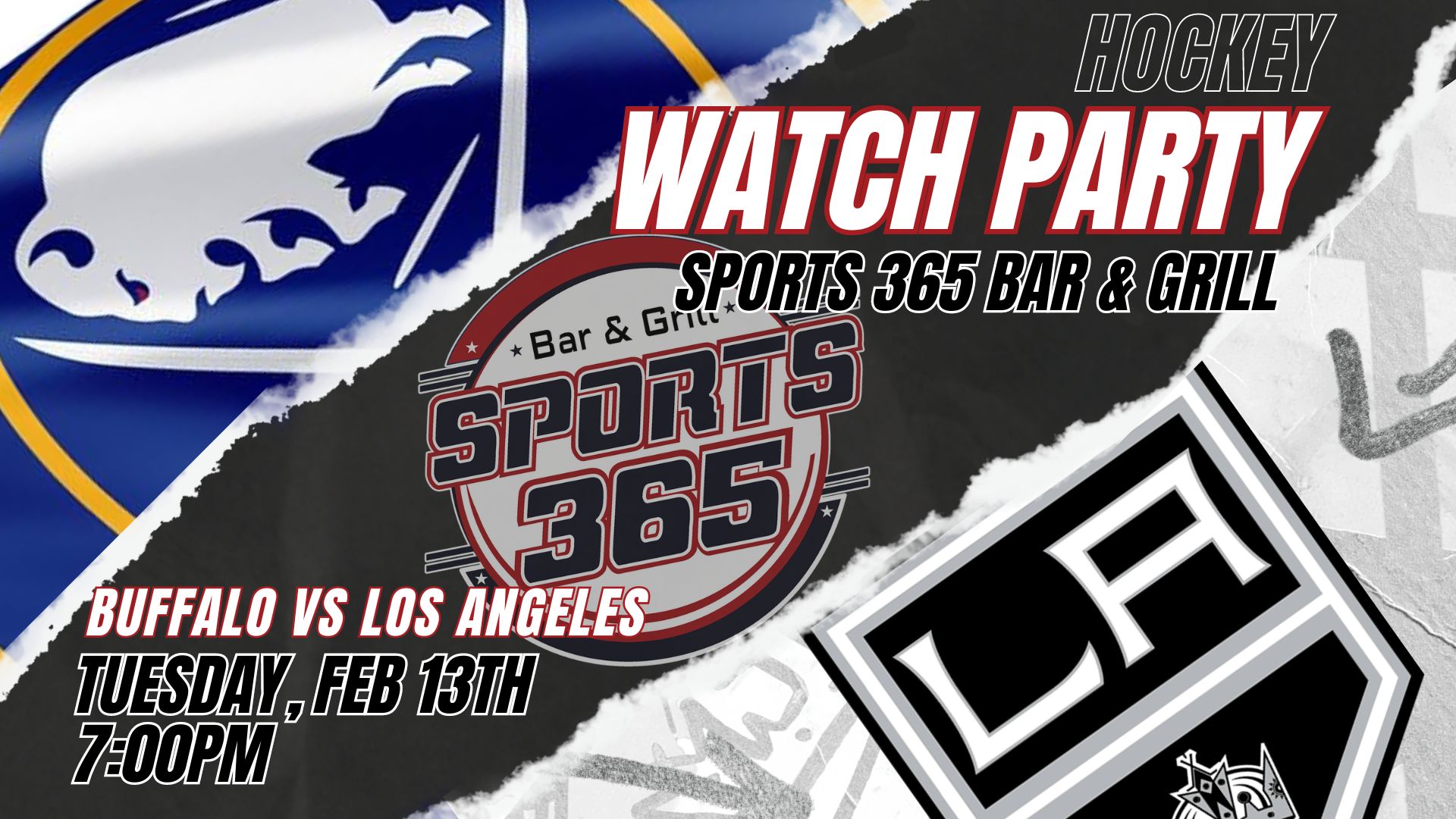 Watch Party Buffalo Sabres vs Los Angeles Kings