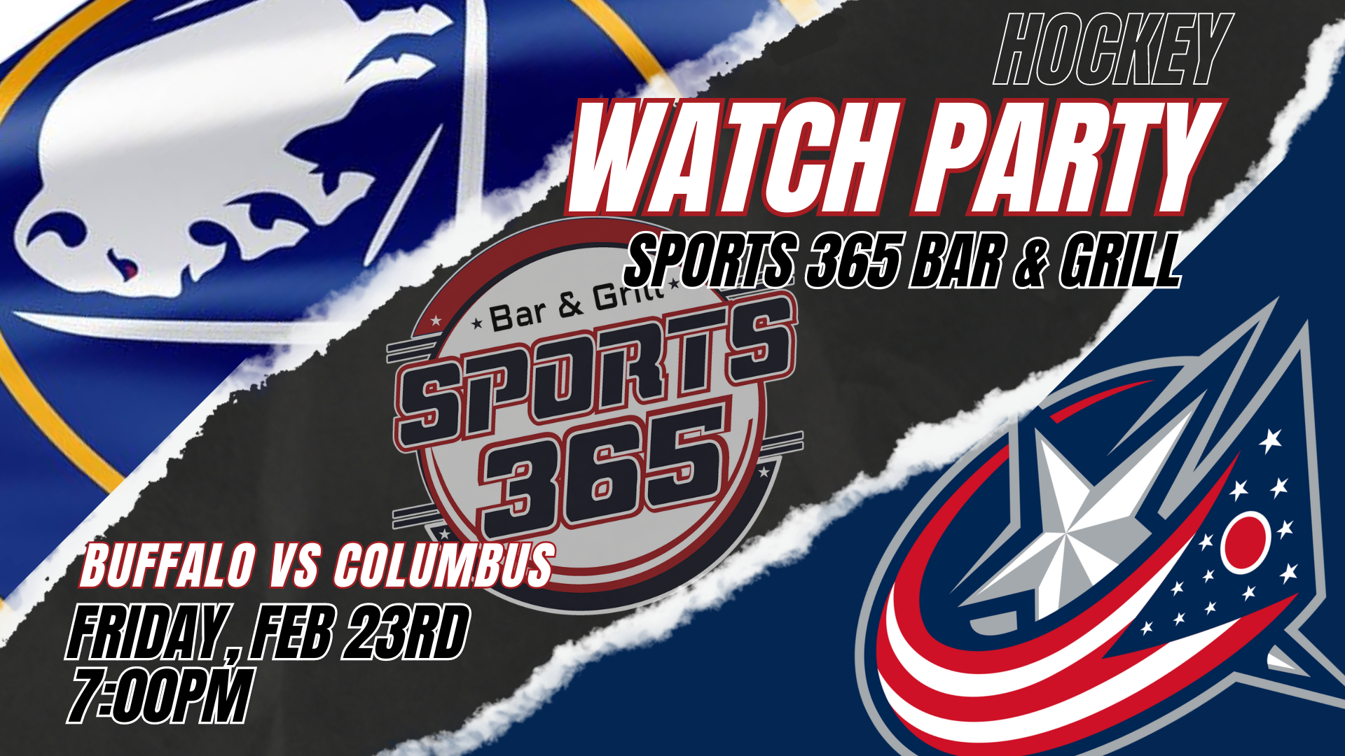Watch Party Buffalo Sabres vs Columbus Blue Jackets