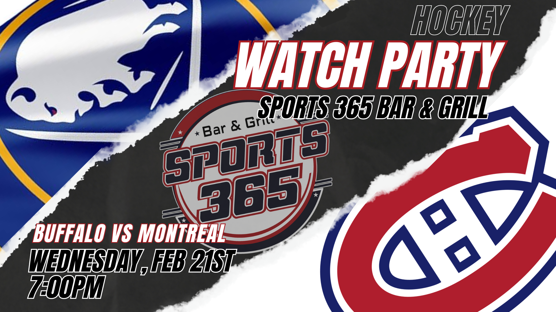 Watch Party Buffalo Sabres vs Montreal Canadiens